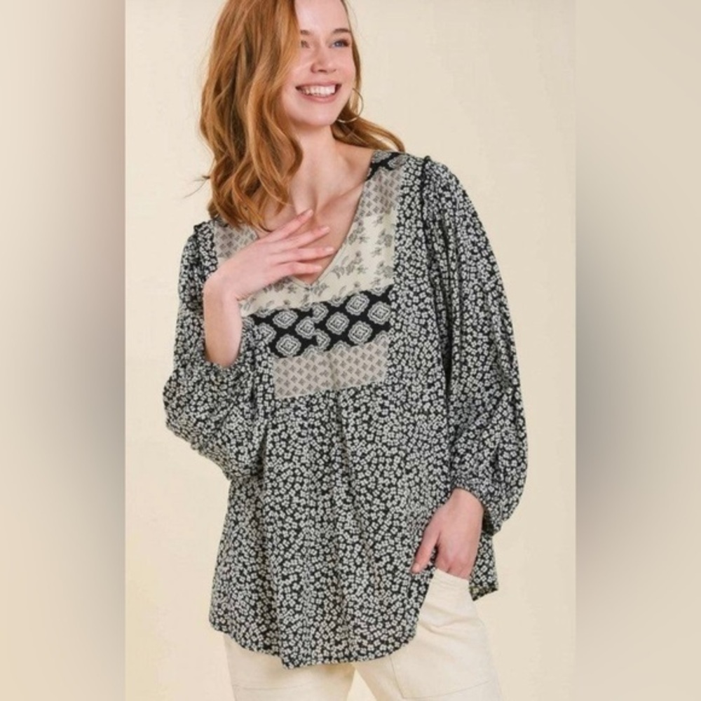 Umgee Floral Boho Top